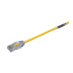 Cable de Parcheo TX6, UTP Cat6, Diámetro Reducido (28AWG), Color Amarillo, 20.2 cm (8 Pulgadas)