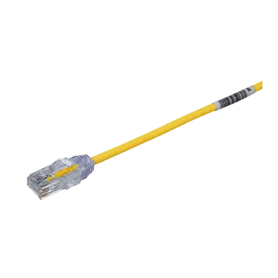 Cable de Parcheo TX6, UTP Cat6, Diámetro Reducido (28AWG), Color Amarillo, 20.2 cm (8 Pulgadas) - imagen 1