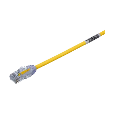 Cable de Parcheo UTP Cat6A, CM/LSZH, Diámetro Reducido (28AWG), Color Amarillo, 0.3 Metros (1 Pie) - imagen 1