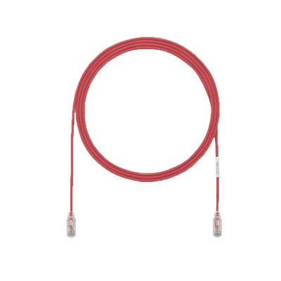 Cable de Parcheo UTP Cat6A, CM/LSZH, Diámetro Reducido (28AWG), Color Rojo, 1.52 Metros (5 Pies) - imagen 1