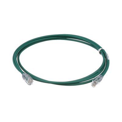 Cable de Parcheo UTP Cat6A, CM/LSZH, Diámetro Reducido (28AWG), Color Verde, 2.13 Metros (7 Pies) - imagen 1