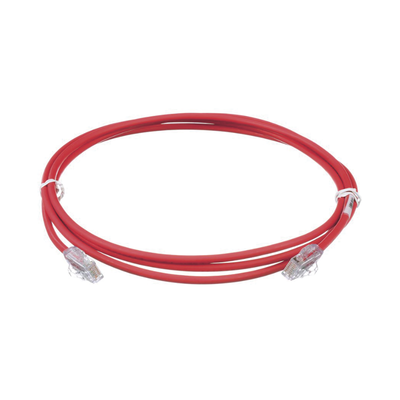 Cable de Parcheo UTP Cat6A, CM/LSZH, Diámetro Reducido (28AWG), Color Rojo, 2.13 Metros (7 Pies) - imagen 2