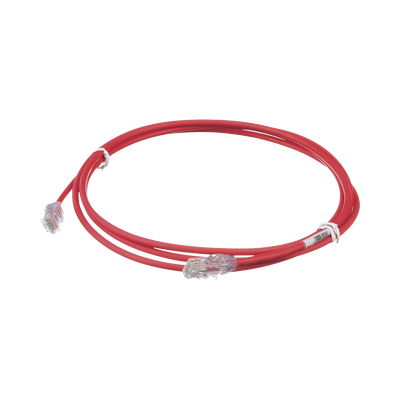Cable de Parcheo UTP Cat6A, CM/LSZH, Diámetro Reducido (28AWG), Color Rojo, 2.13 Metros (7 Pies) - imagen 1