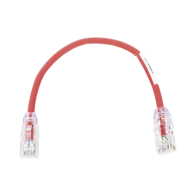 Cable de Parcheo UTP, Cat6A, Diámetro Reducido (28 AWG), CM/LSZH, Color Rojo, 20.3 cm (8 Pulgadas) - imagen 1