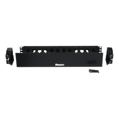 Organizador de Cables Horizontal PatchLink, Sencillo (Solo Frontal), Con Tapa Extendida, Para Rack de 19in, 2UR - imagen 2