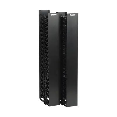 Organizador Vertical NetRunner, Doble (Frontal y Posterior), Para Rack Abierto de 45 Unidades, 4.9in de Ancho, Color Negro - imagen 5