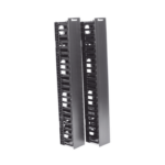 Organizador Vertical NetRunner, Doble (Frontal y Posterior), Para Rack Abierto de 45 Unidades, 4.9in de Ancho, Color Negro miniatura 3