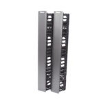 Organizador Vertical NetRunner, Doble (Frontal y Posterior), Para Rack Abierto de 45 Unidades, 4.9in de Ancho, Color Negro miniatura 4