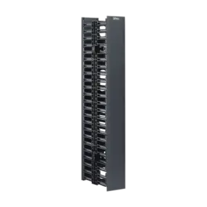 Organizador Vertical NetRunner, Doble (Frontal y Posterior), Para Rack Abierto de 45 Unidades, 4.9in de Ancho, Color Negro