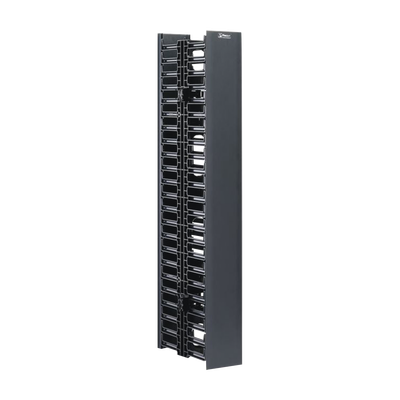 Organizador Vertical NetRunner, Doble (Frontal y Posterior), Para Rack Abierto de 45 Unidades, 4.9in de Ancho, Color Negro - imagen 1