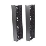 Organizador Vertical NetRunner, Sencillo (Solo Frontal), Para Rack Abierto de 45 Unidades, 4.9in de Ancho, Color Negro miniatura 3