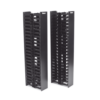 Organizador Vertical NetRunner, Sencillo (Solo Frontal), Para Rack Abierto de 45 Unidades, 4.9in de Ancho, Color Negro - imagen 4