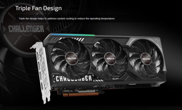 Challenger OC | Radeon RX 9070 XT | 16GB GDDR6 — Tarjeta de Video ASRock: PCIe 5.0 x16 | HDMI + 3x DisplayPort - imagen 4