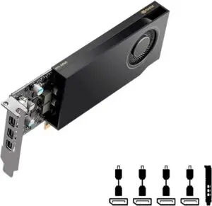 NVIDIA RTX A1000 | 8GB GDDR6 ECC — Tarjeta de Video PNY: PCIe 4.0 x16 | 4x mini DisplayPort | LP Dual-slot | CAD