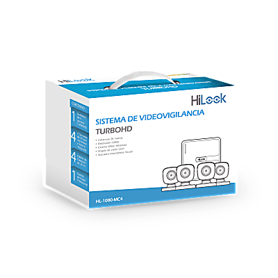 KIT TurboHD 1080p / DVR 4 canales / 4 Cámaras Bala de Metal / H.265+ / 1 Fuente de Poder Profesional / Accesorios de Instalación - imagen 1