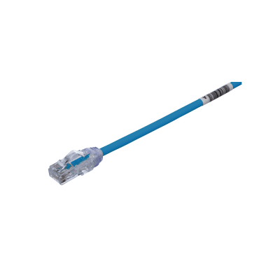 Cable de Parcheo UTP Cat6A, CM/LSZH, Diámetro Reducido (28AWG), Color Azul, 0.61 Metros (2 Pies) - imagen 1