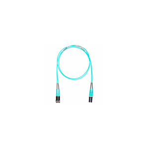 Jumper de Fibra Optica Multimodo 50/125 OM3, LC-SC Duplex, OFNR (Riser), Color Aqua, 15 Metros (49.21 Pies)
