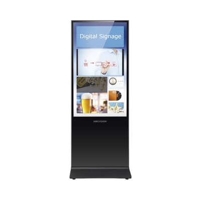 Pantalla de 55″ 4K para Publicidad Digital / Base para Piso (Totem) / Puertos USB / Entrada de Video HDMI y VGA / WiFi / Altavoz Integrada - imagen 1