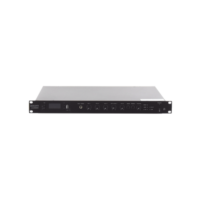 Amplificador de Audio | 1 canal | 350 W | Sistema 100V y Baja Impedancia | 4 Entradas de Micrófono Balanceadas | Bluetooth | USB | SD | FM | Montaje en Rack - imagen 2