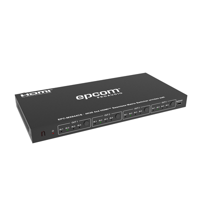 Matriz de Video HDMI 4×4 | Ancho de Banda 10.2 Gbps | Resolución 4K@30Hz | Escalado a 1080P, 720P, 1920×1200, 4K30 | Modos Matriz y Video Wall | Control RS-232 y Remoto Infrared - imagen 1