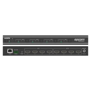 Matriz HDMI 4×4 | Video Wall | Seamless Switch | 10 Modos de Visualización | 4K@60Hz 4:4:4 | HDMI 2.0b y HDCP 2.2 | Control vía Web, IR, RS-232 y TCP/IP
