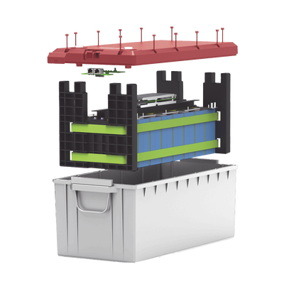 Batería LiFePO4, 2.56 kWh, 25.6V, 100AH / Con BMS Integrado / Vida Útil de más de 3500 Ciclos / Conector RS485 y CAN - imagen 2