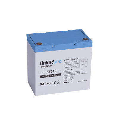 Batería de respaldo 12 V | 55 Ah | AGM | Especial para Seguridad Electrónica | UPS | Sistemas de Emergencia | Vida útil 5 años | Terminales T2 - imagen 1