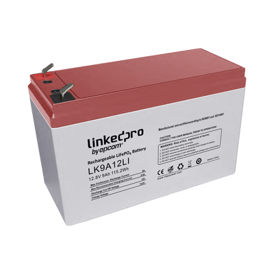 Batería de Litio 12.8 Vcc / 9 Ah / Tecnología LiFePO4 /2000 Ciclos de Vida/ Para uso en equipo electrónico, UPS (litio) / Incendio/ Control de acceso / Video Vigilancia / Terminales F1 ( Incluye adaptador para terminal F2 ) - imagen 1