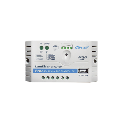 Controlador Solar PWM / 10A / 12/24V / Puerto USB / Indicadores LED / Tierra Positivo Común - imagen 1