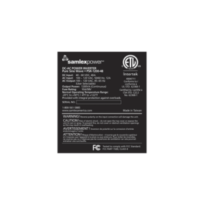 Inversor de corriente Onda Pura Montaje en rack 1200W, 48 Vcc- 120 VCA, 50/60 Hz