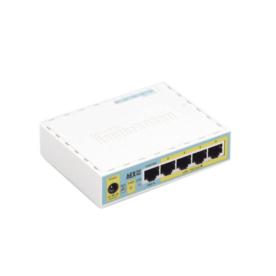 (hEX PoE LITE) RouterBoard, 5 Puertos Fast Ethernet, 4 con PoE Pasivo, 1 Puerto USB - imagen 6
