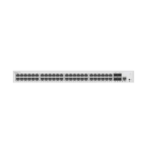 Switch de Distribución/Core Gigabit Administrable PoE Capa 3 / 48 puertos 10/100/1000 Mbps (PoE) / 4 Puertos 10GE SFP+ Uplink / ERPS / Rutas Estáticas / iStack / PoE Perpetuo / 380W / Administración Nube Gratis