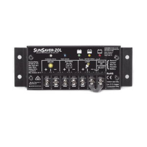 Controlador de Carga Solar SunSaver PWM 20 A / 12 VCC / Encapsulado Epóxico / Clase 1 Div 2 / Compensación de Temperatura