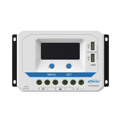 Controlador Solar PWM / 30A / 12/24V/36/48V / Doble USB / Pantalla LCD / Tierra Positivo Común - imagen 1