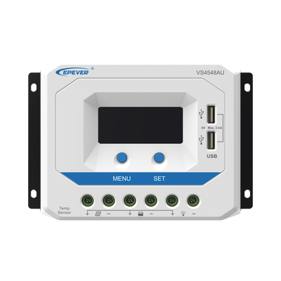 Controlador Solar de Carga PWM 12/24/36/48 V 45 A, Salida USB, con Display - imagen 1