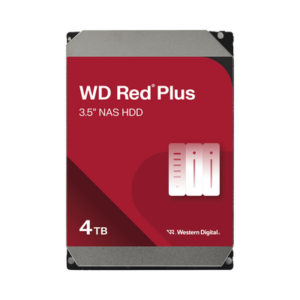 Disco Duro NAS WD Red Plus / Tecnología CMR / Capacidad 4TB / SATA 6 Gb/s  / NASware 3.0 / 180TB año Workload / 1M Horas MTBF / 3 Años Garantía