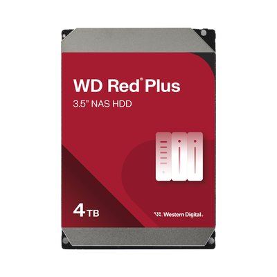 Disco Duro NAS WD Red Plus / Tecnología CMR / Capacidad 4TB / SATA 6 Gb/s / NASware 3.0 / 180TB año Workload / 1M Horas MTBF / 3 Años Garantía - imagen 1