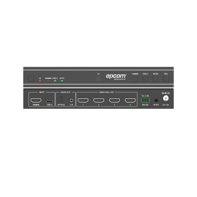 Videowall 4K 1×4 | HDMI & USB-C | 8 Modos de Visualización | Audio Óptico/Analógico | Control RS-232/IR | Plug & Play - imagen 4
