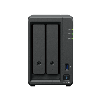 NAS Synology DiskStation DS725+ | 2 Bahías | Expandible hasta 7 Unidades | 2 Ranuras M.2 NVMe | Puerto 2.5GbE | Rendimiento 276 MB/s Lectura y 224 MB/s Escritura | Compatible con Unidad de Expansión DX525. - imagen 2