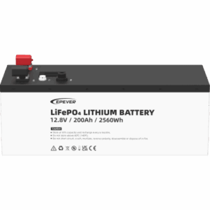 Batería de litio LiFeO4 12.8Vcc, 200Ah, 2.56Kwh, Pantalla LCD para Monitoreo Local, Carcasa Metálica