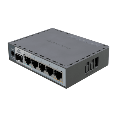 Router hEX S / 5 Puertos Gigabit Ethernet / 1 Puerto SFP 2.5G / Dual-Core ARM / 512 MB RAM / RouterOS V7 / PoE-In y PoE-Out / Montaje en Pared - imagen 1