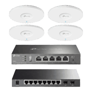Kit de Iniciación en redes OMADA / 1 Router / 1 Switch TL-SG2210P / 4 Punto de Acceso EAP613