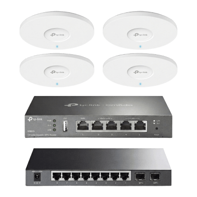 Kit de Iniciación en redes OMADA / 1 Router / 1 Switch TL-SG2210P / 4 Punto de Acceso EAP613 - imagen 1