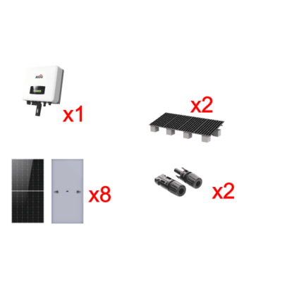 Kit Solar Interconexion 5kW 220Vca / Inversor AFORE / 8 Paneles de 640W / Montaje Incluido - imagen 1