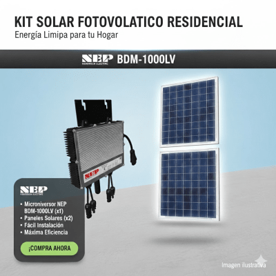 Kit Solar Interconexion  / 1kW  127Vca / Microinversores HOYMILES / Montaje Incluido - imagen 1