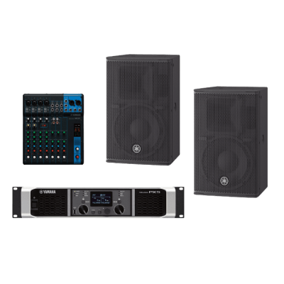 Kit Refuerzo Sonoro y Mixer | Incluye 2 Bocinas CHR10 | Amplificador PX5 | Mezclador MG10 | Ideal para PA - imagen 1