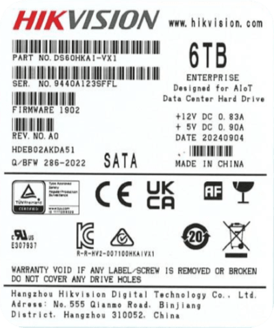 Disco Duro Enterprise para Videovigilancia 6TB / 7200 RPM / SATA 6 Gb/s / Caché 256 MB / Operación 24×7 / Carga de Trabajo 550 TB por Año / - imagen 1